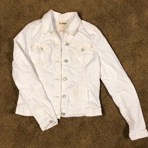 White denim jacket, lightly distressed